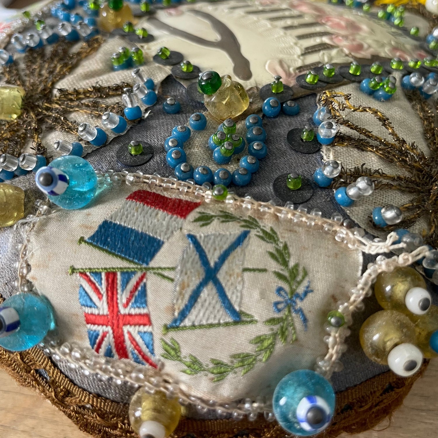 Antique WWI Sweetheart Pin Cushion &