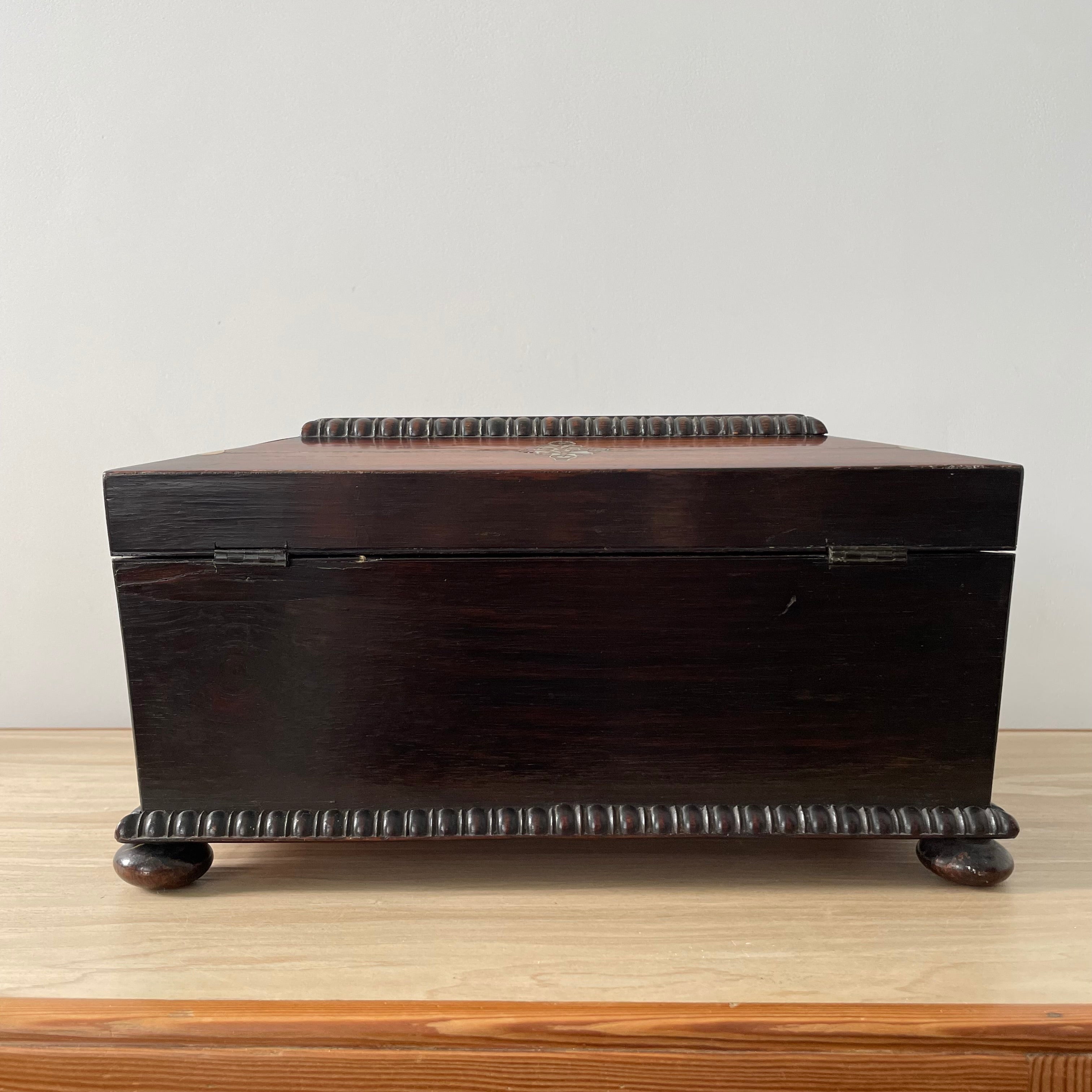 Antique Rosewood Sewing Box – Dated 1839 with Original Tools &amp; Provenance