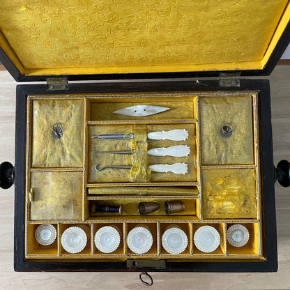 Antique Rosewood Sewing Box – Dated 1839 with Original Tools &amp; Provenance