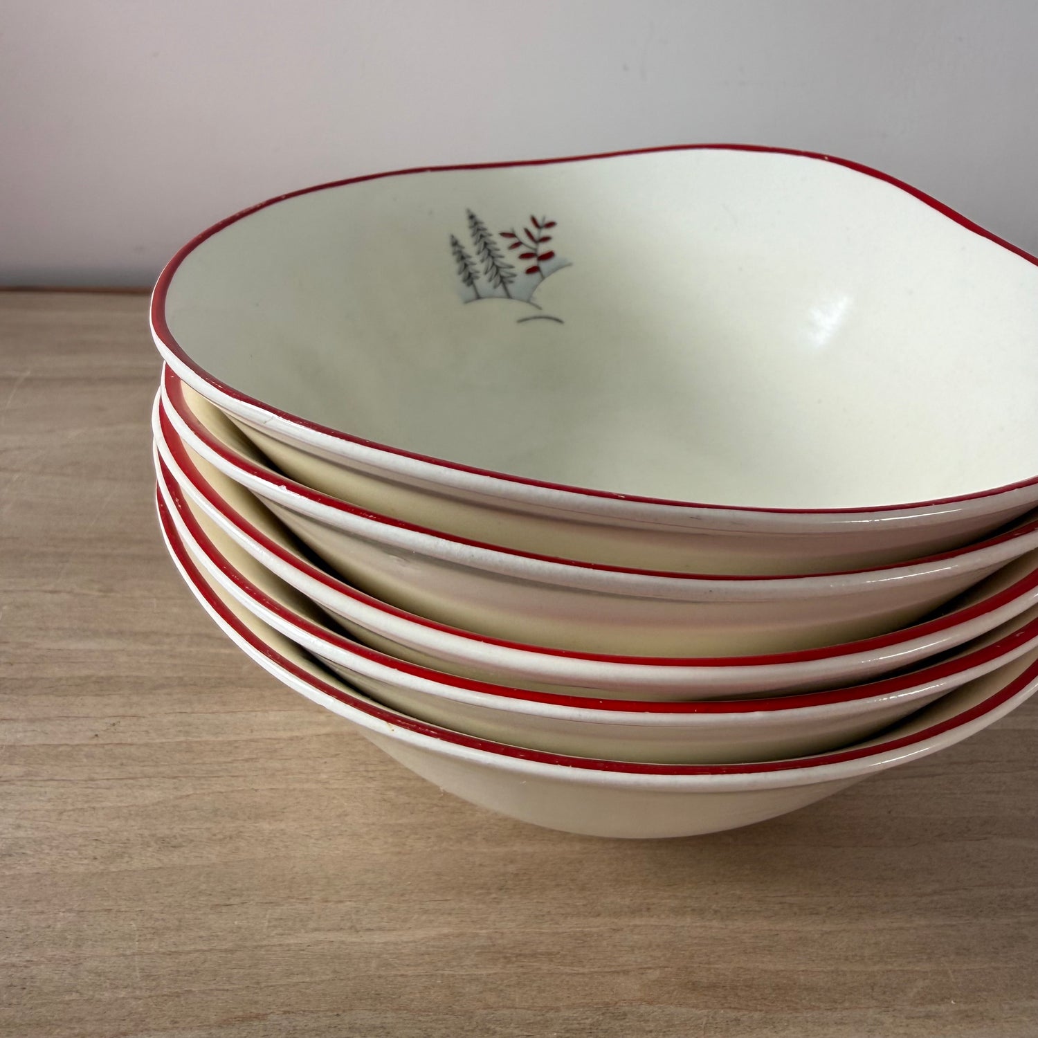 5 Crown Devon Stockholm Leaping Deer Dessert Bowls 1950s