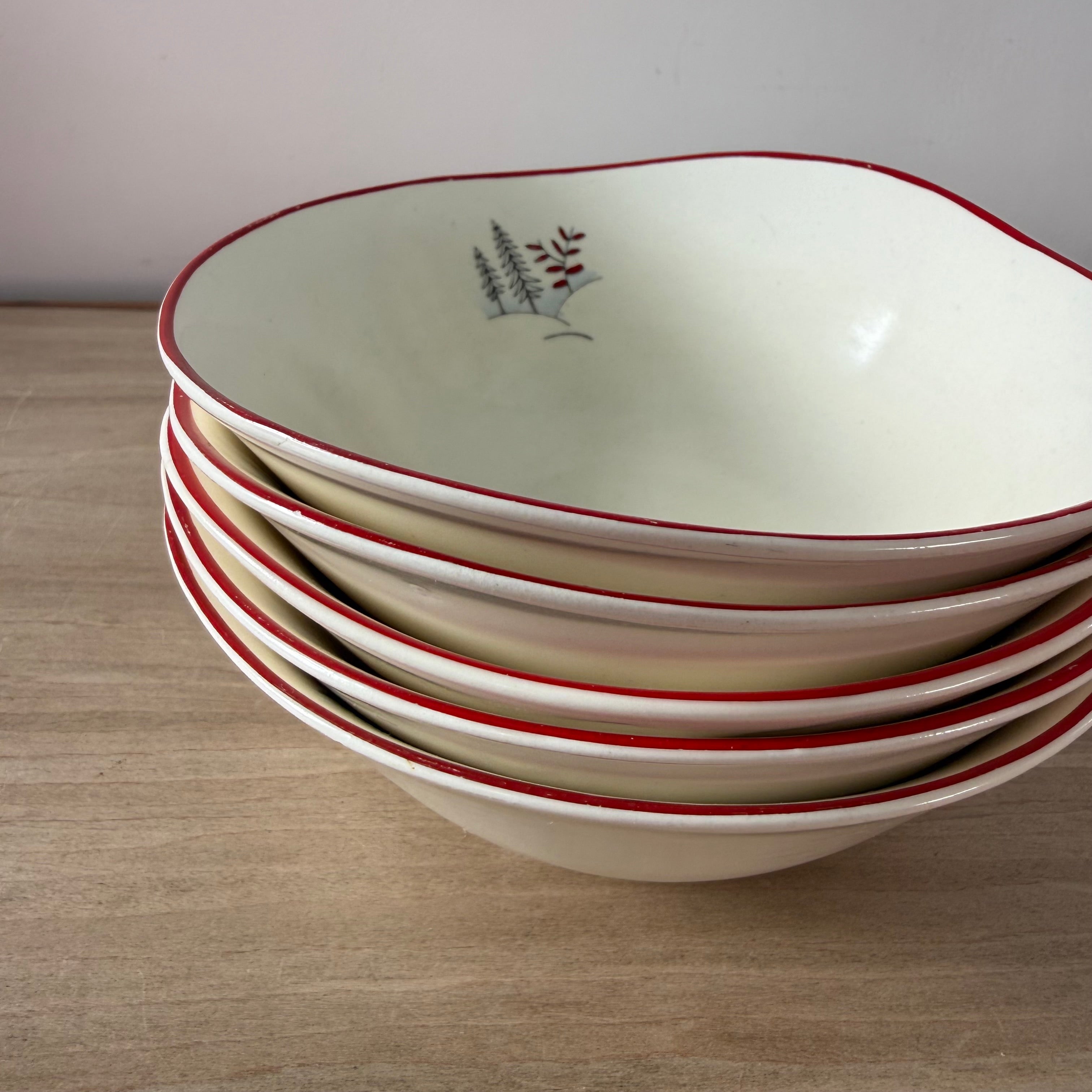 5 Crown Devon Stockholm Leaping Deer Dessert Bowls 1950s