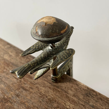Victorian Cast Brass Sewing Bird Clamp – c.1860 Ornate Pincushion Clamp
