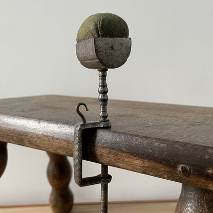 Antique 19th Century Steel Cushion Table Clamp Green