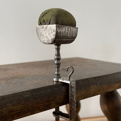 Antique 19th Century Steel Cushion Table Clamp Green