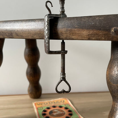 Antique 19th Century Steel Cushion Table Clamp Green