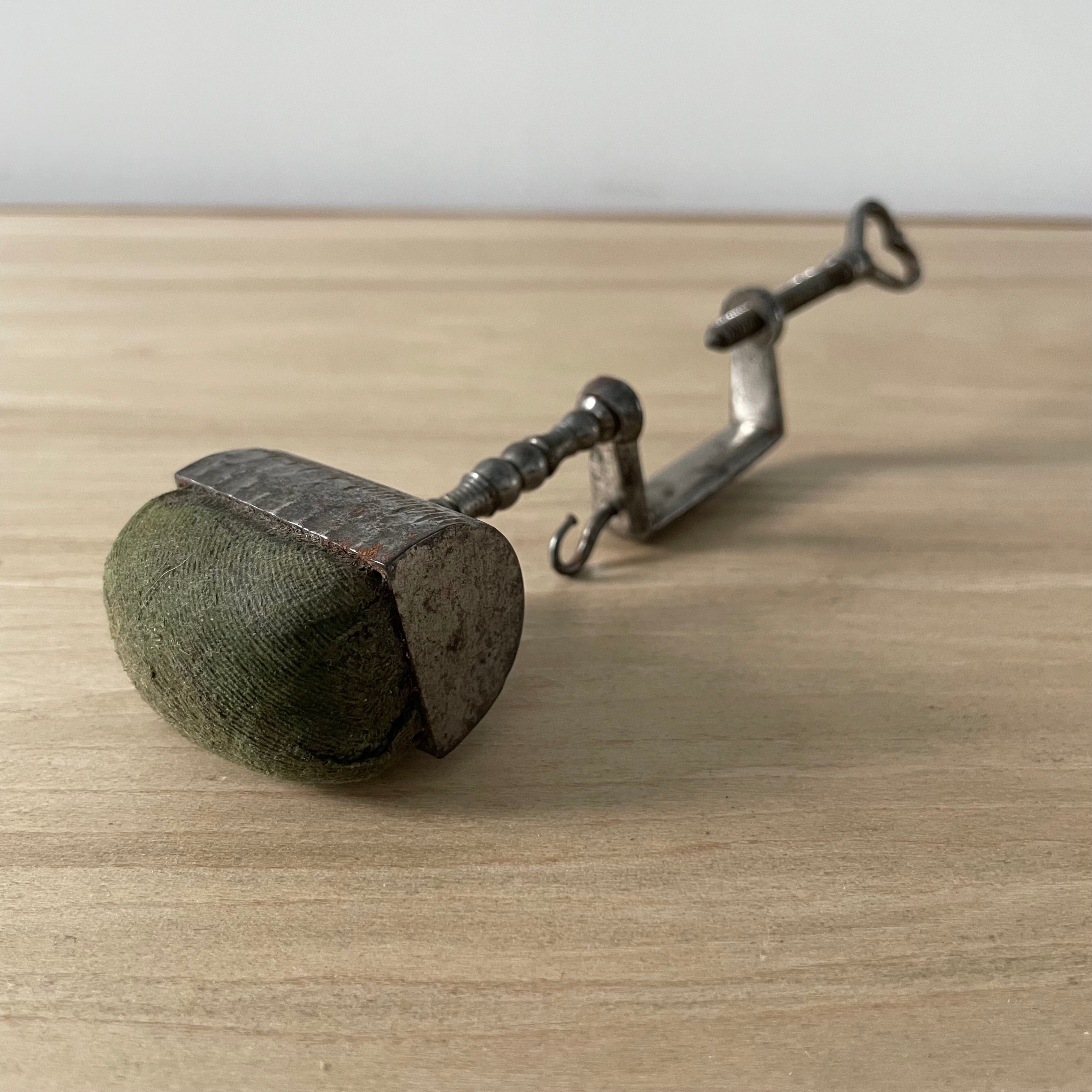 Antique 19th Century Steel Cushion Table Clamp Green