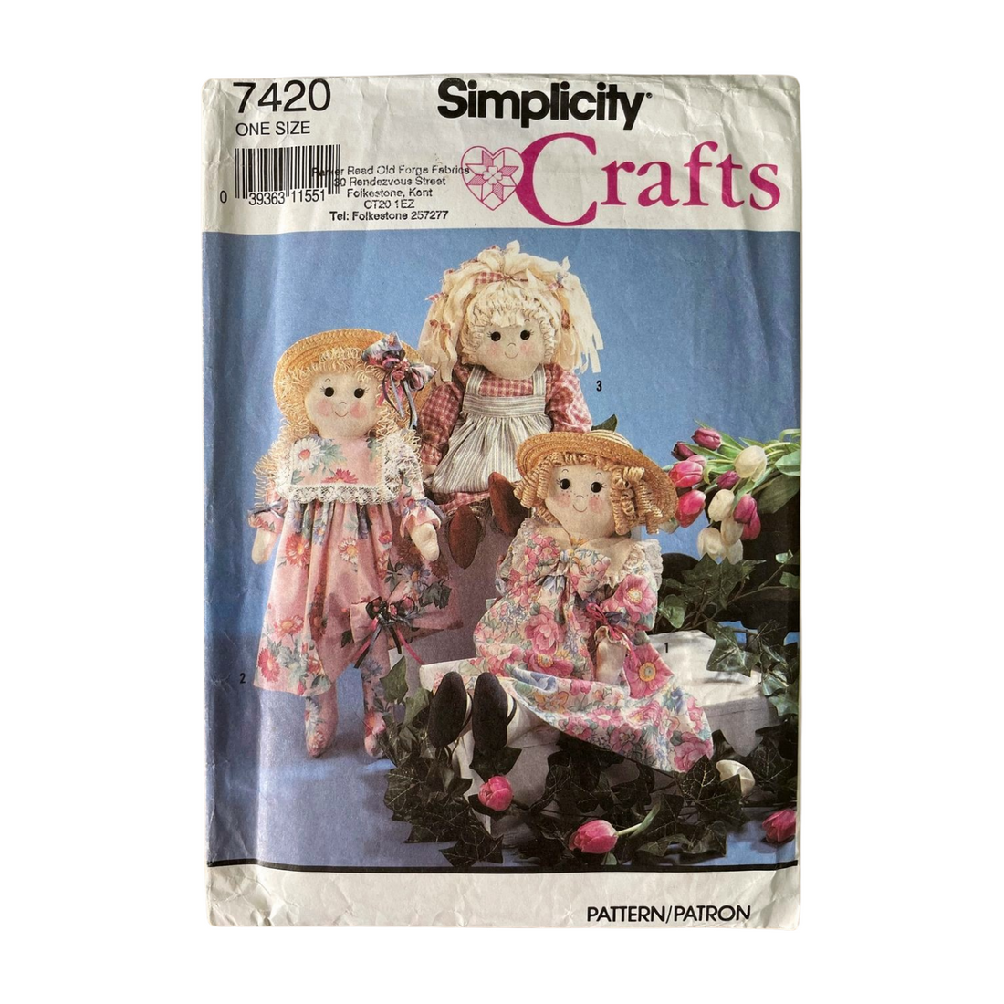 Simplicity 7420 One Size Rag Doll and Outfits