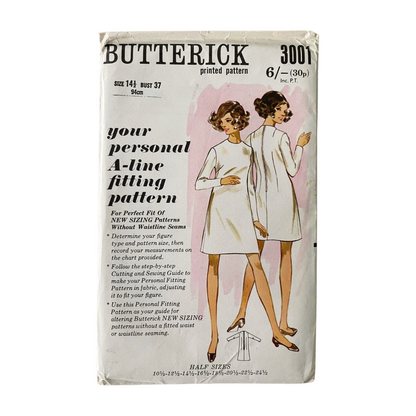 Butterick 3001 Womens Size 12-14 Bust 37” Dress