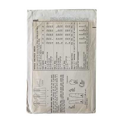 Simplicity 6862 Womens Size 12 Bust 36” Dress