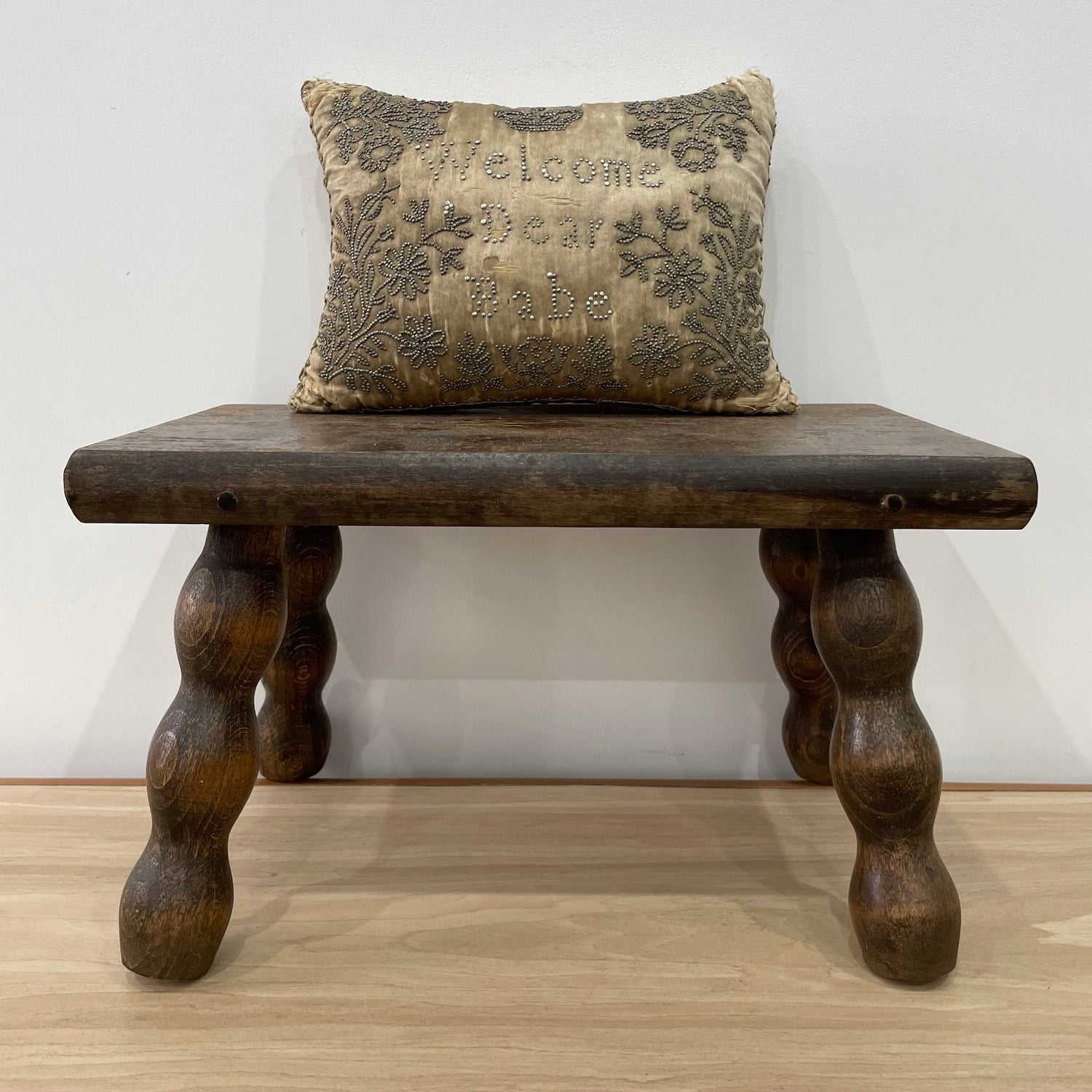 Antique Cream Silk Layette Pin Cushion - &