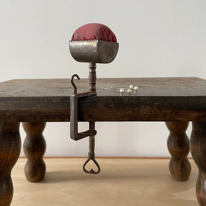 Antique 19th Century Steel Cushion Table Clamp Red