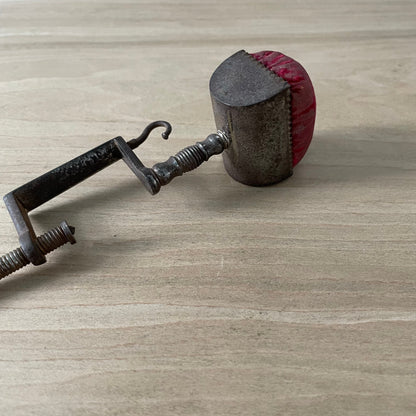 Antique 19th Century Steel Cushion Table Clamp Red