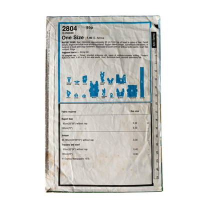 Style 2804 One Size Rupert Bear Toy