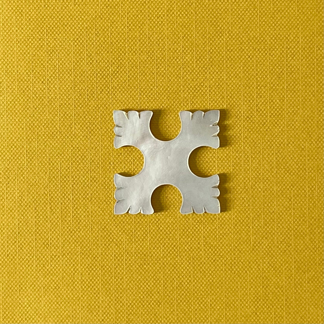 Antique Mother of Pearl Thread Winder – Fleur-de-Lis Cross  c.1860s