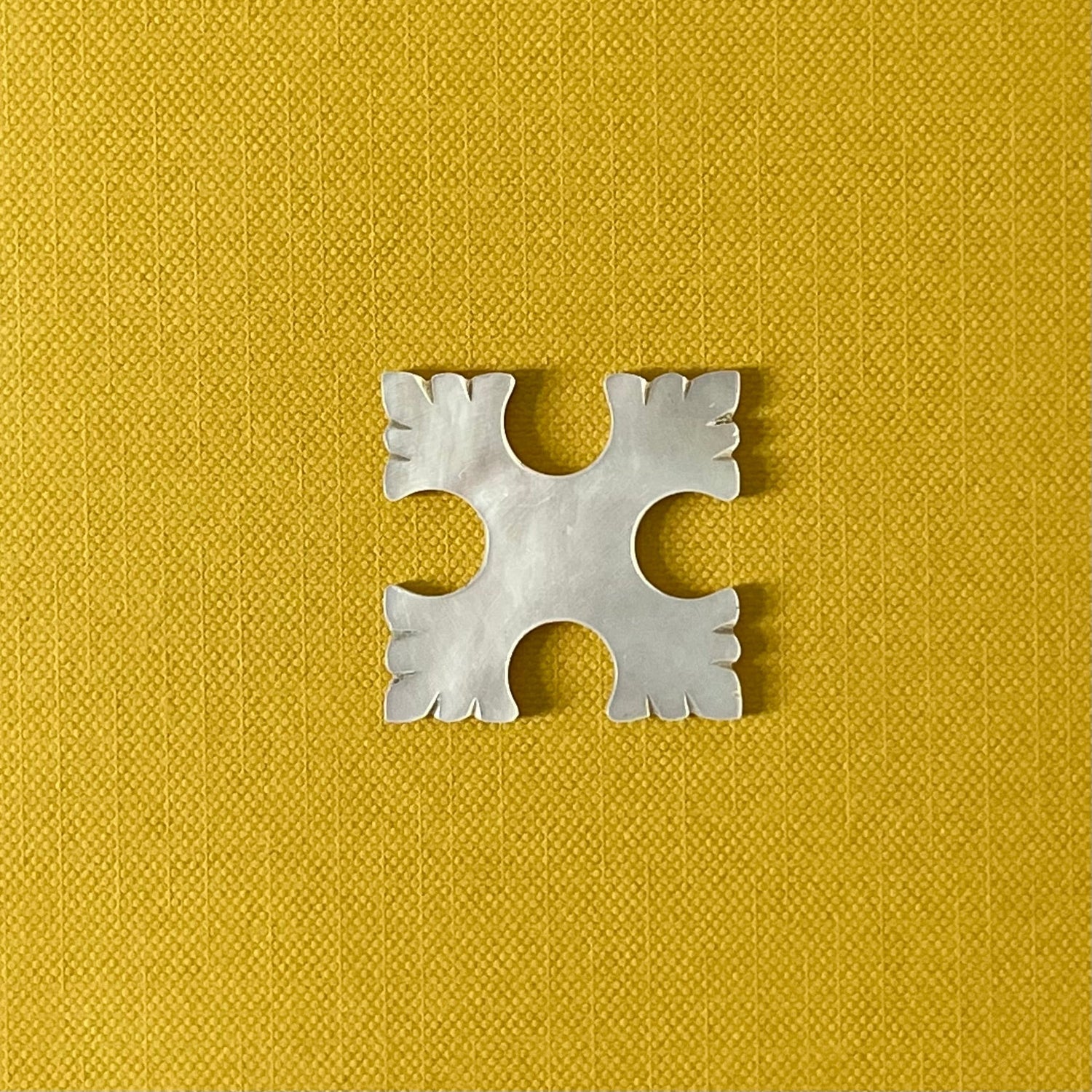 Antique Mother of Pearl Thread Winder – Fleur-de-Lis Cross  c.1860s