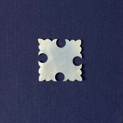 Antique Mother of Pearl Thread Winder - Gothic Quatrefoil c.1850-90s