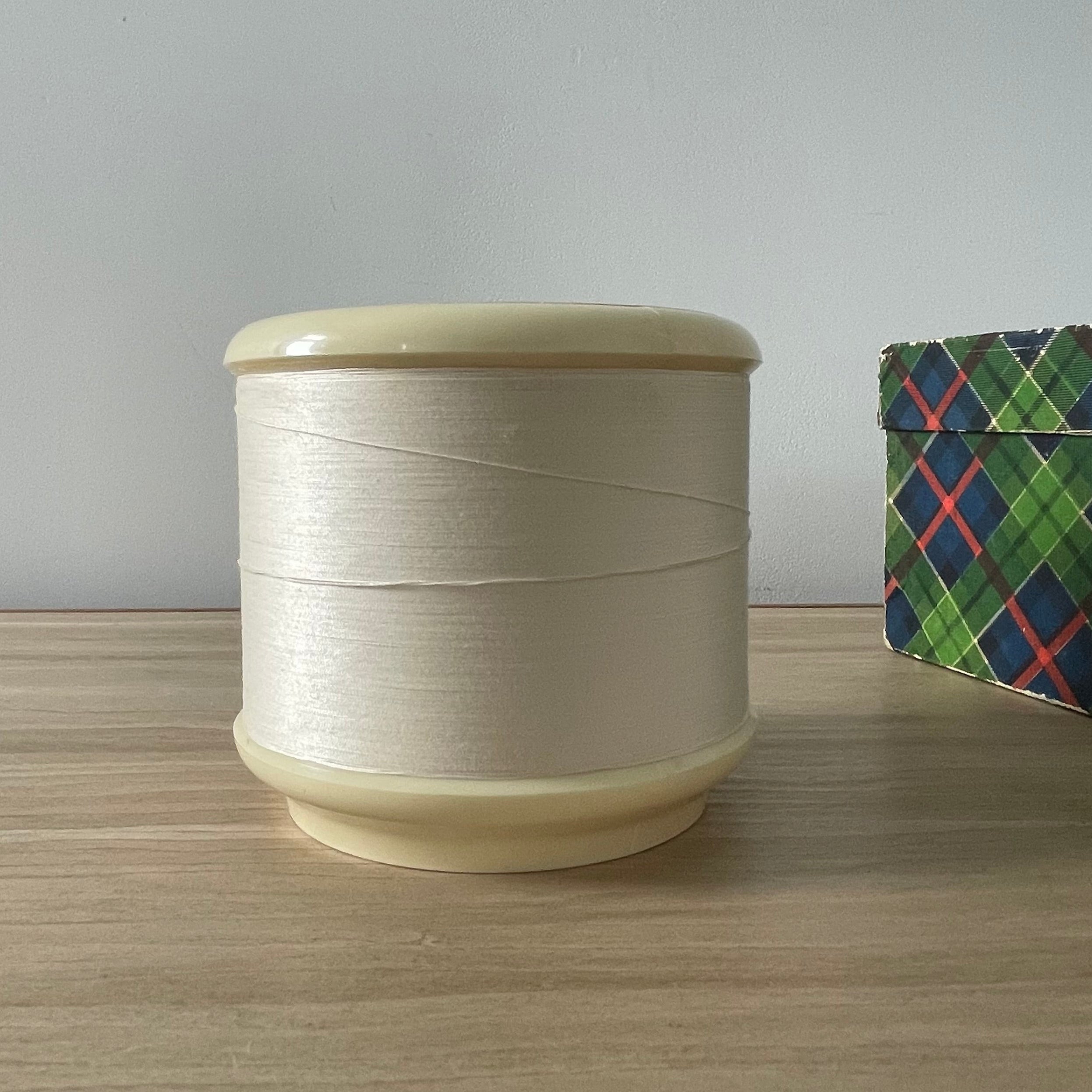 Vintage Coats “Mile Long” Thread in Original Box – White Plastic Reel – c.1950s–60s