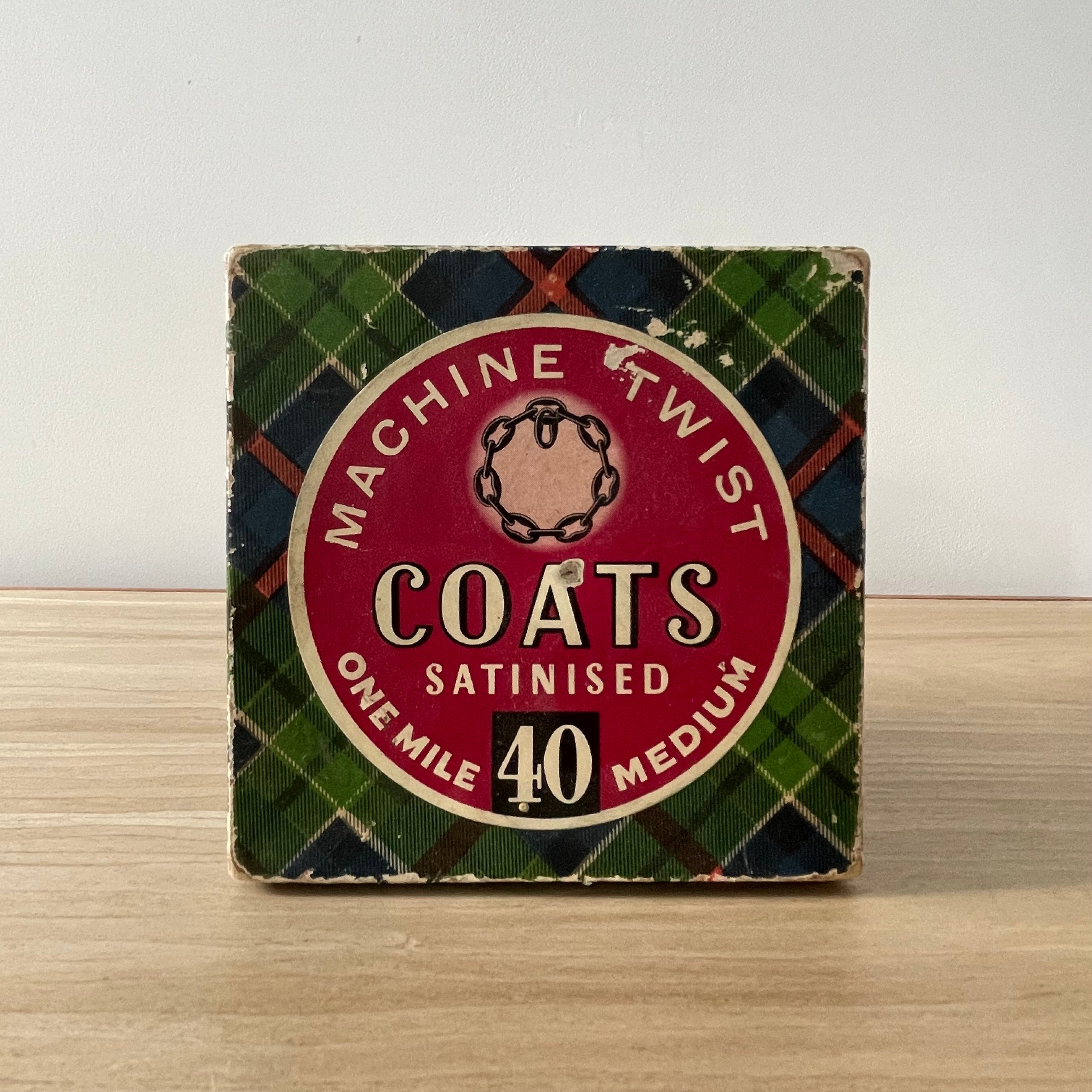 Vintage Coats “Mile Long” Thread in Original Box – White Plastic Reel – c.1950s–60s