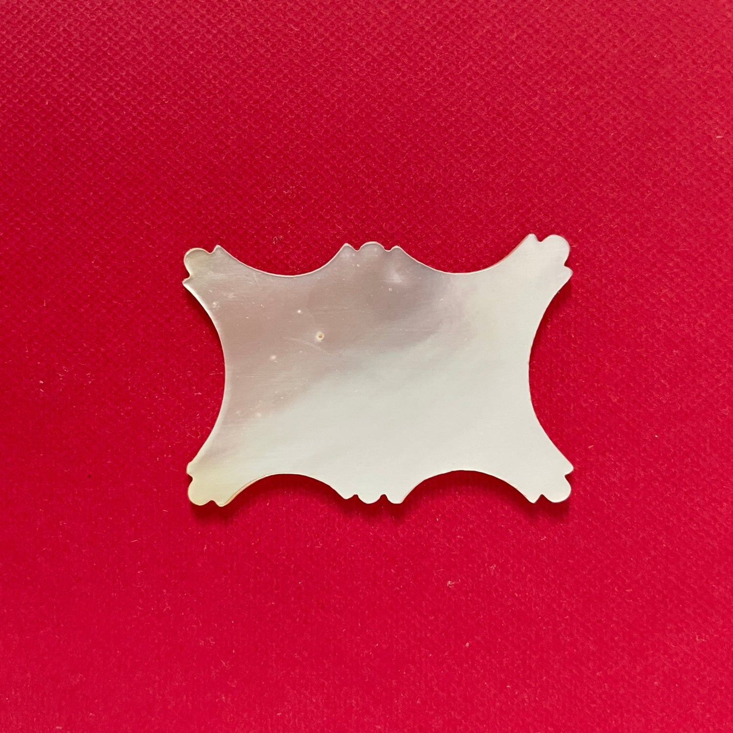 Antique Mother of Pearl Thread Winder – Ornate Curved-End c.1850-1880s