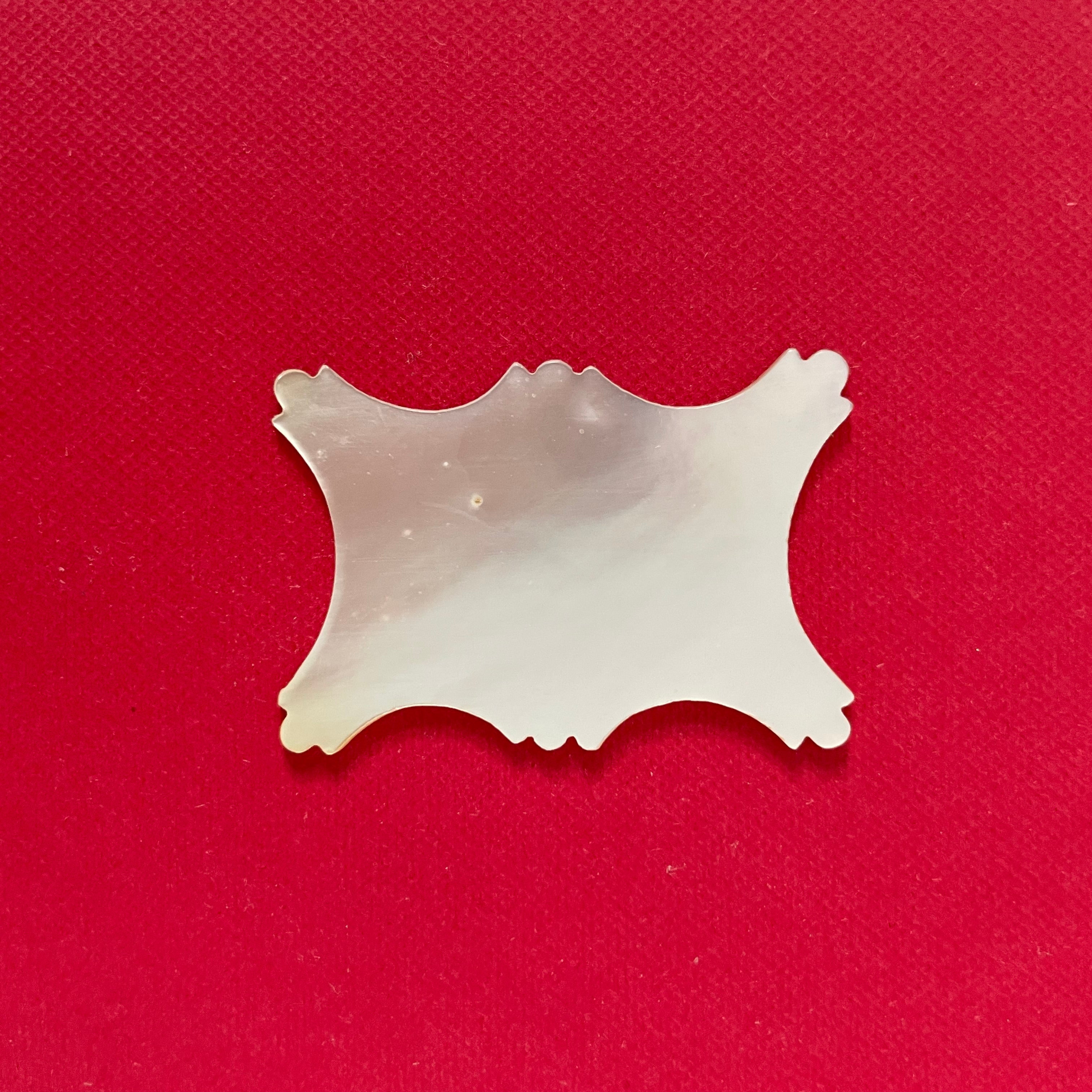 Antique Mother of Pearl Thread Winder – Ornate Curved-End c.1850-1880s