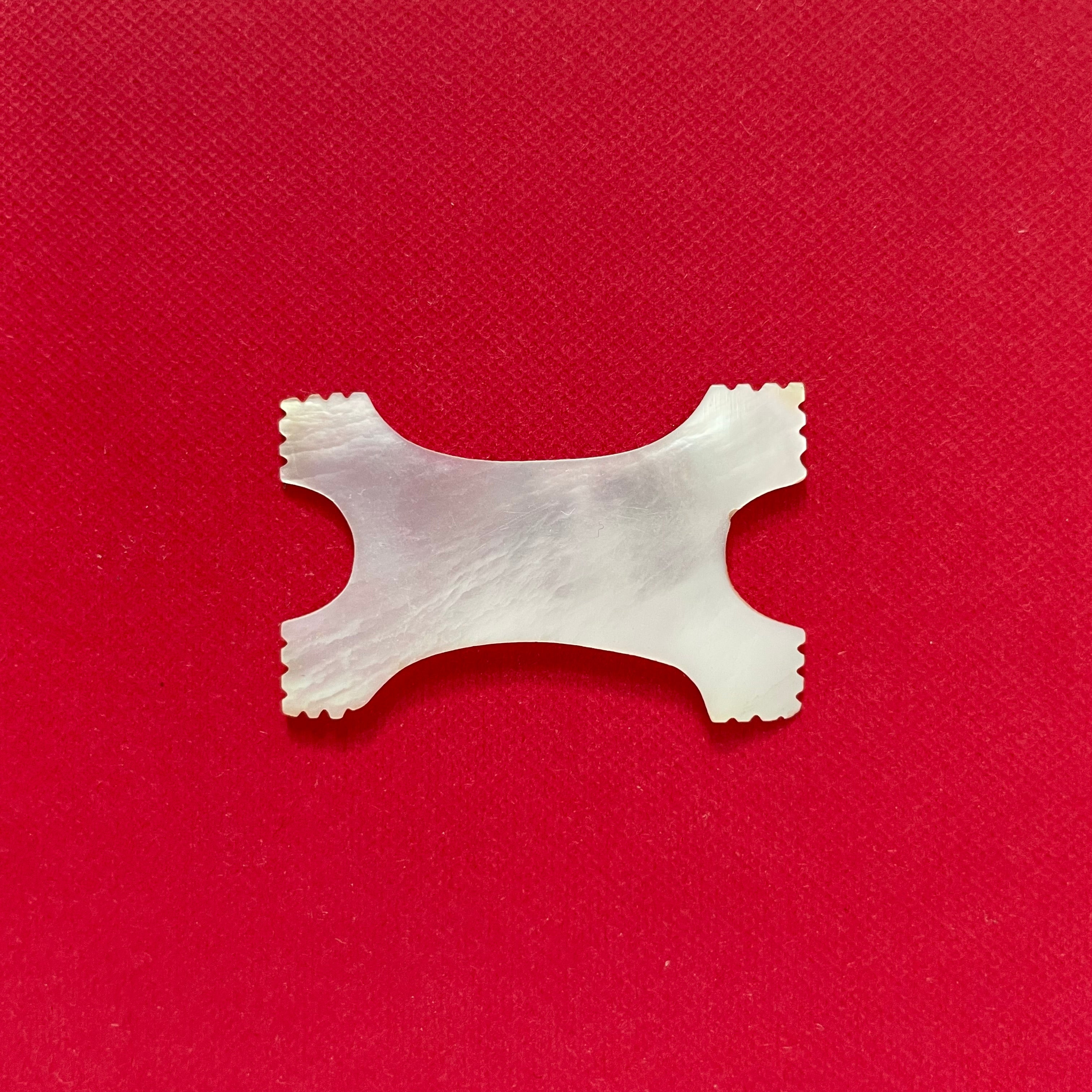 Antique Mother of Pearl Thread Winder – Fine-Toothed (Large) c.1850-1880s