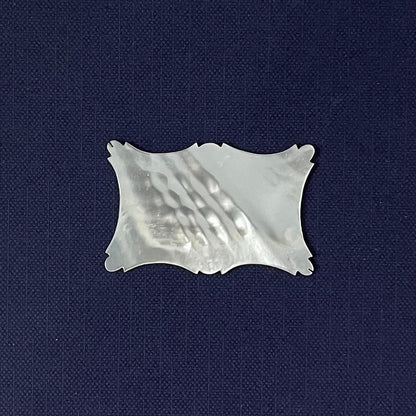 Antique Mother of Pearl Thread Winder – Ornate Scroll-Edged Form c.1850-80s