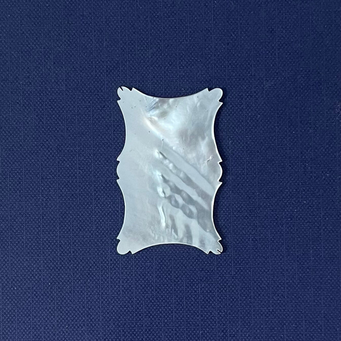 Antique Mother of Pearl Thread Winder – Ornate Scroll-Edged Form c.1850-80s