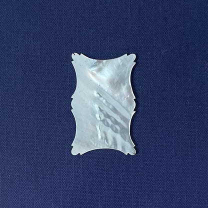 Antique Mother of Pearl Thread Winder – Ornate Scroll-Edged Form c.1850-80s