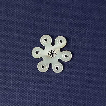 Antique Mother of Pearl Thread Winder – Star-Pierced Rosette c.1850-80s