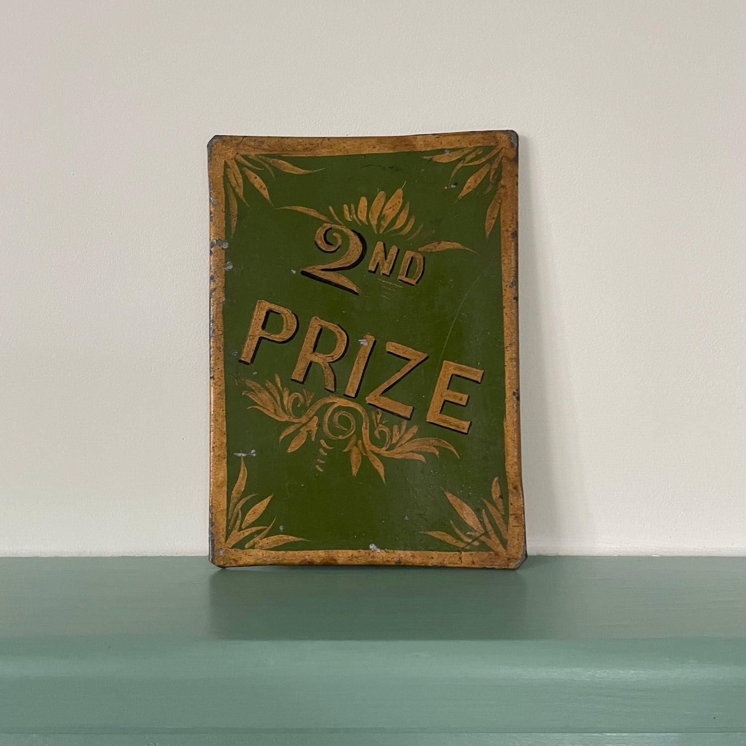 Antique Hand-Painted Tin Prize Plaques – 1st, 2nd &amp; 3rd Prize – Fairground / Agricultural Show Signs c.1900-1920s