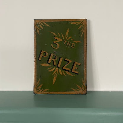 Antique Hand-Painted Tin Prize Plaques – 1st, 2nd &amp; 3rd Prize – Fairground / Agricultural Show Signs c.1900-1920s