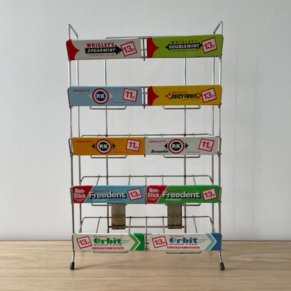 Vintage 11970s Wrigley’s Chewing Gum Shop Display Rack – Metal Counter Stand