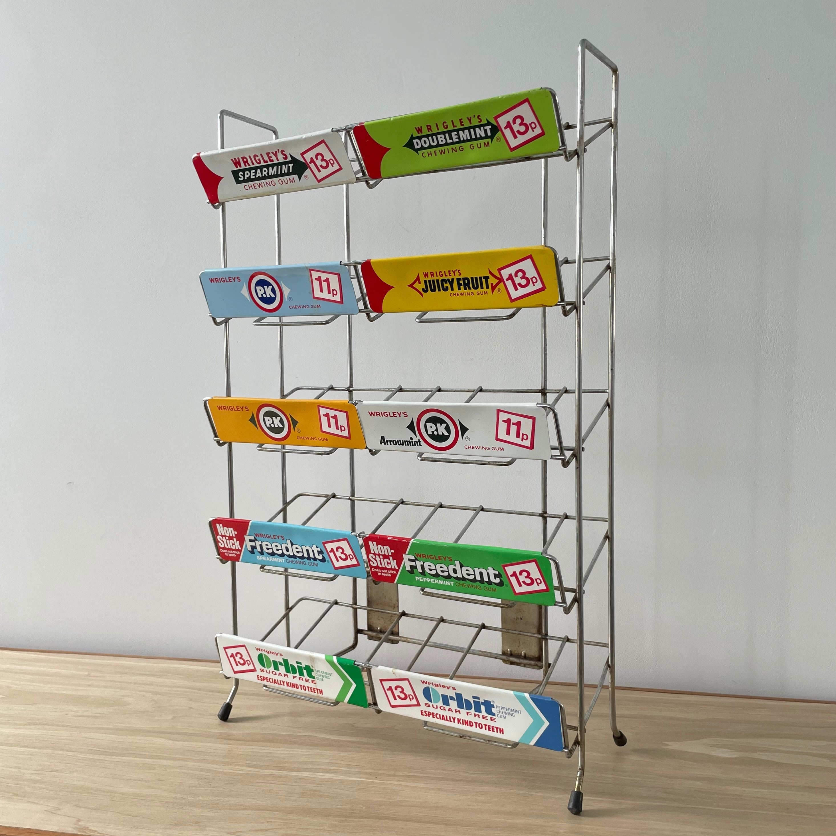 Vintage 11970s Wrigley’s Chewing Gum Shop Display Rack – Metal Counter Stand