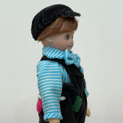 Antique Bisque Googly Doll Head with Fixed Eyes on Later Body