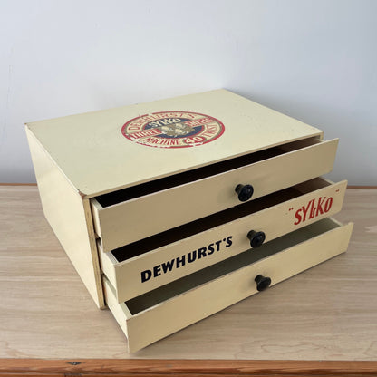 Vintage Dewhurst’s Sylko Cotton Reel Drawers – Three-Drawer Shop Display Cabinet