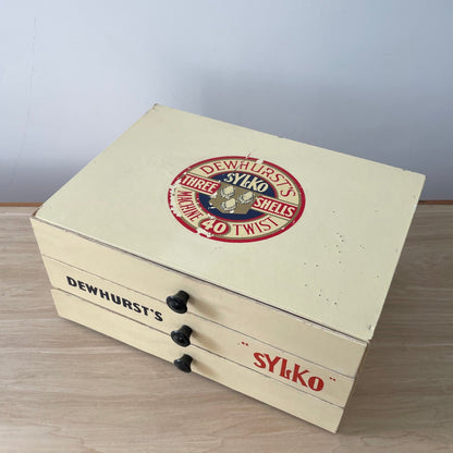 Vintage Dewhurst’s Sylko Cotton Reel Drawers – Three-Drawer Shop Display Cabinet