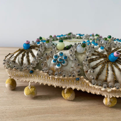 WWI South Wales Borderers Sweetheart Pincushion – Beaded Heart, Christmas 1914-1918