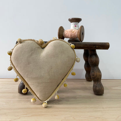 WWI South Wales Borderers Sweetheart Pincushion – Beaded Heart, Christmas 1914-1918