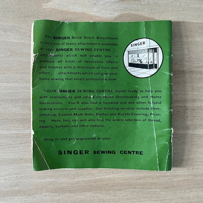 Singer Blind Stitch Attachment 86649 with Box &amp; Manual 221/222K - 1950s