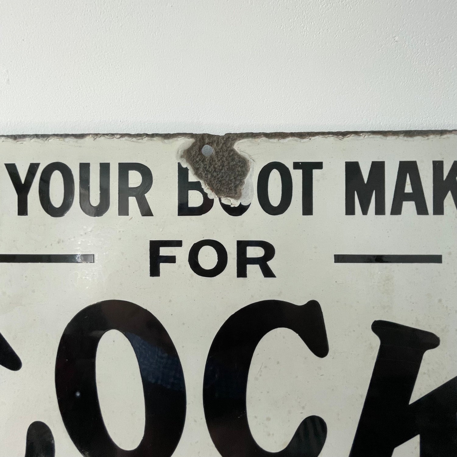 Rare Original Enamel Sign – ‘Cock of the Walk’ Leather – James Cock &amp; Sons Bootmaker Advertising