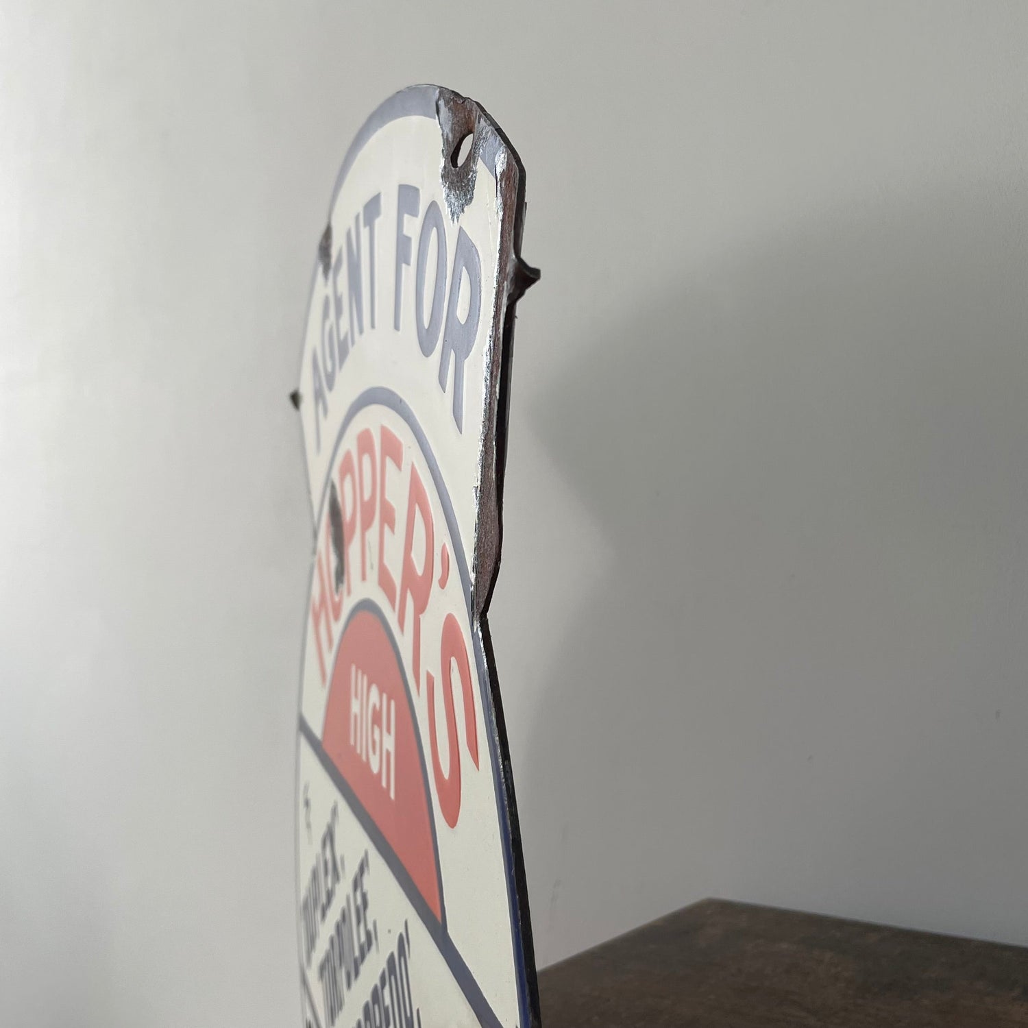 Genuine Original Enamel Hopper’s Cycles Advertising Sign  – Bicycle Agent Porcelain Sign c.1930s