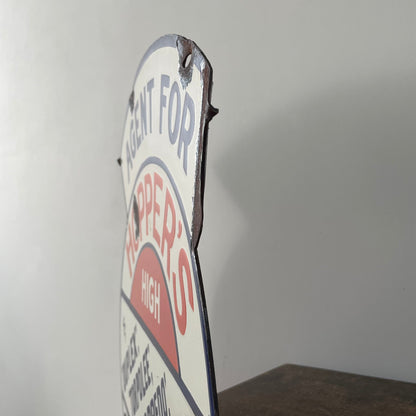 Genuine Original Enamel Hopper’s Cycles Advertising Sign  – Bicycle Agent Porcelain Sign c.1930s