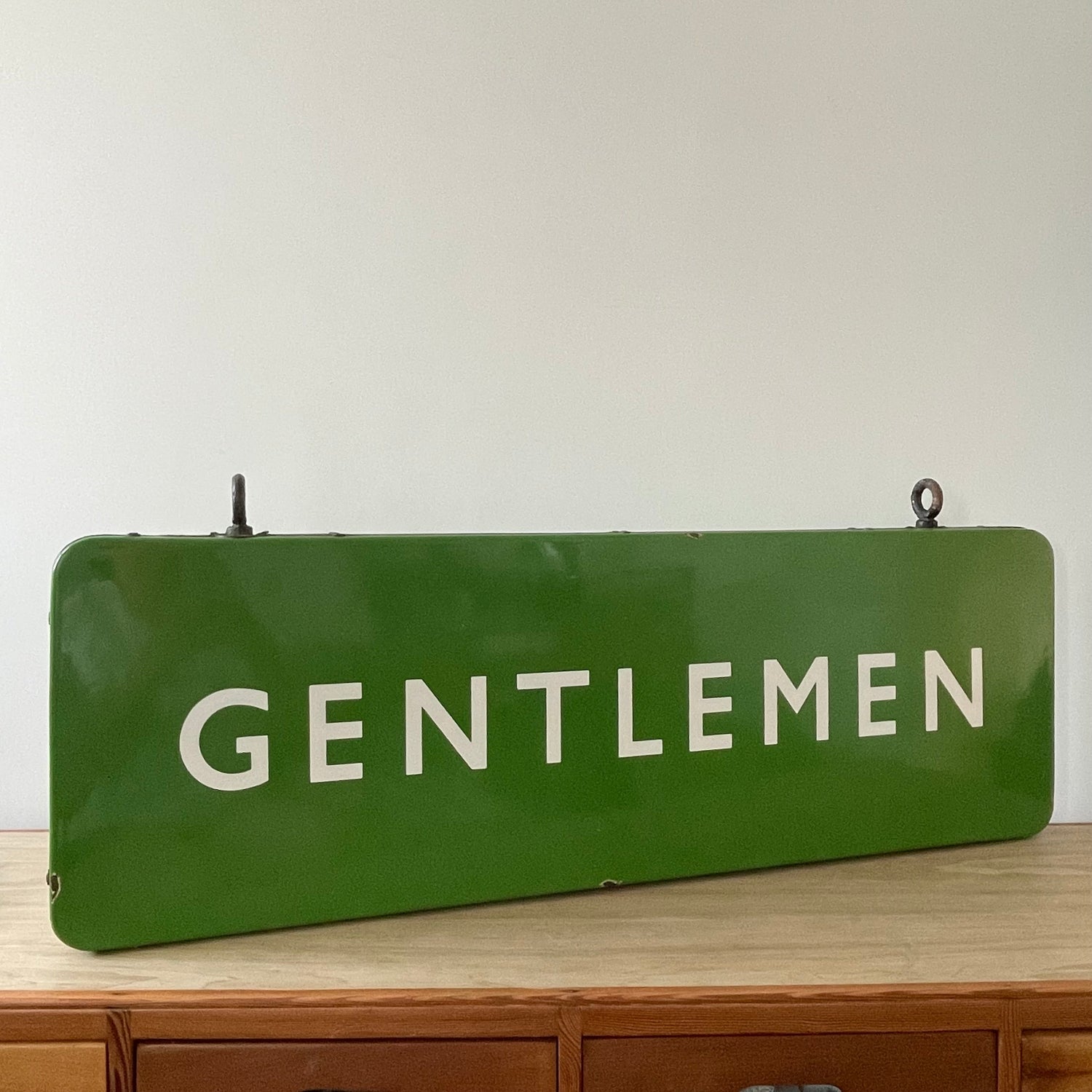 Vintage British Railway Enamel Sign – Double-Sided &quot;GENTLEMEN&quot;