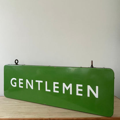 Vintage British Railway Enamel Sign – Double-Sided &quot;GENTLEMEN&quot;