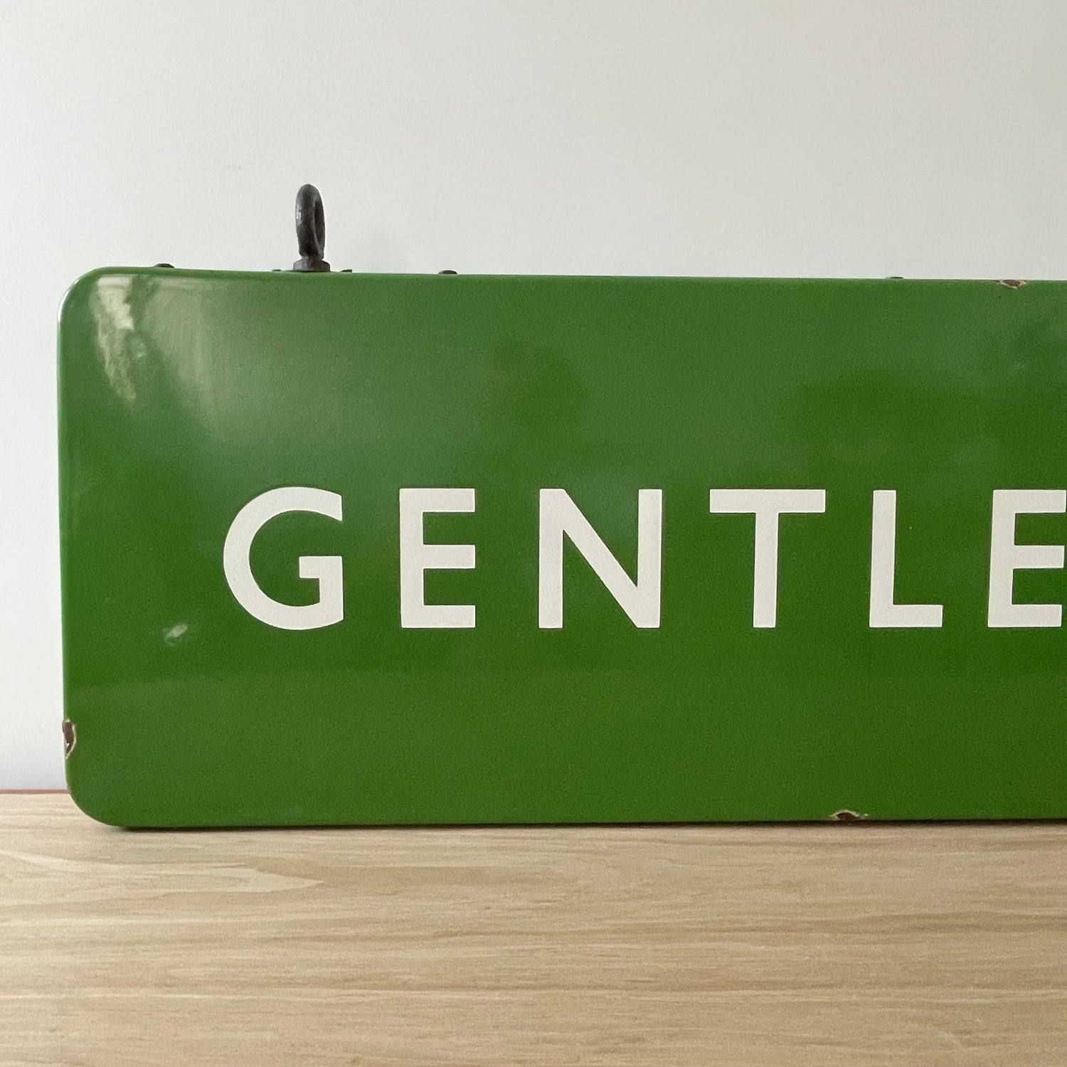 Vintage British Railway Enamel Sign – Double-Sided &quot;GENTLEMEN&quot;