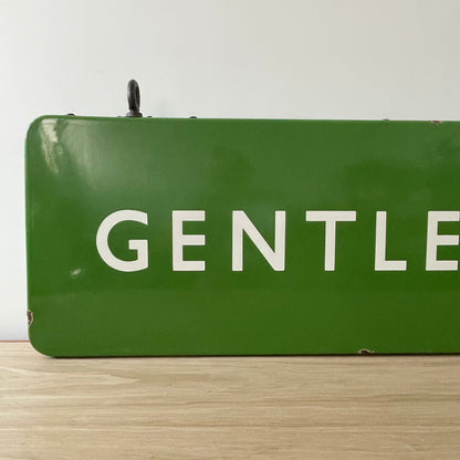 Vintage British Railway Enamel Sign – Double-Sided &quot;GENTLEMEN&quot;