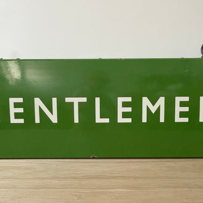 Vintage British Railway Enamel Sign – Double-Sided &quot;GENTLEMEN&quot;