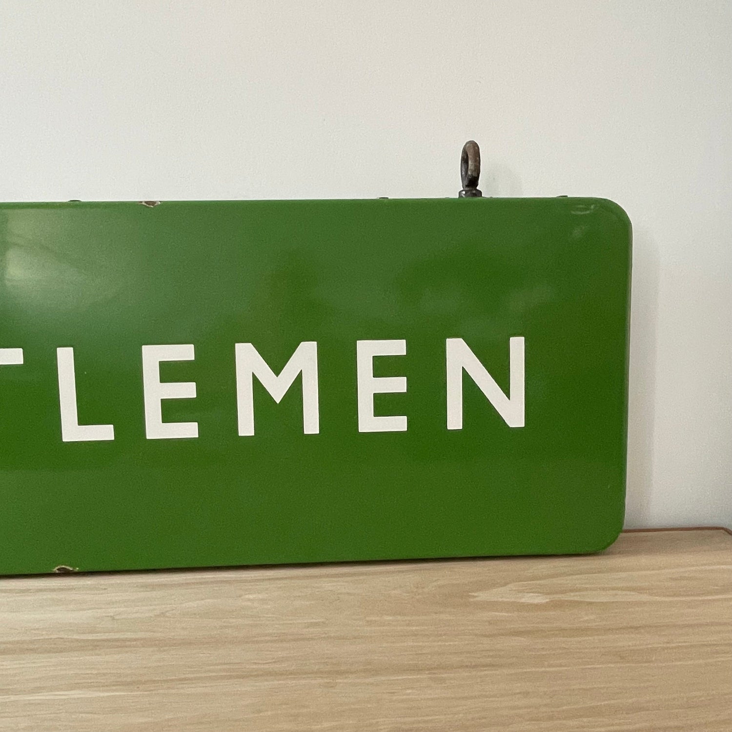 Vintage British Railway Enamel Sign – Double-Sided &quot;GENTLEMEN&quot;