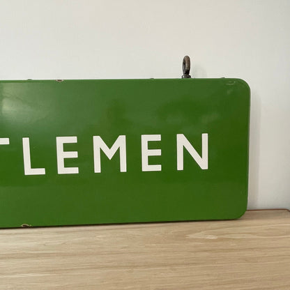 Vintage British Railway Enamel Sign – Double-Sided &quot;GENTLEMEN&quot;