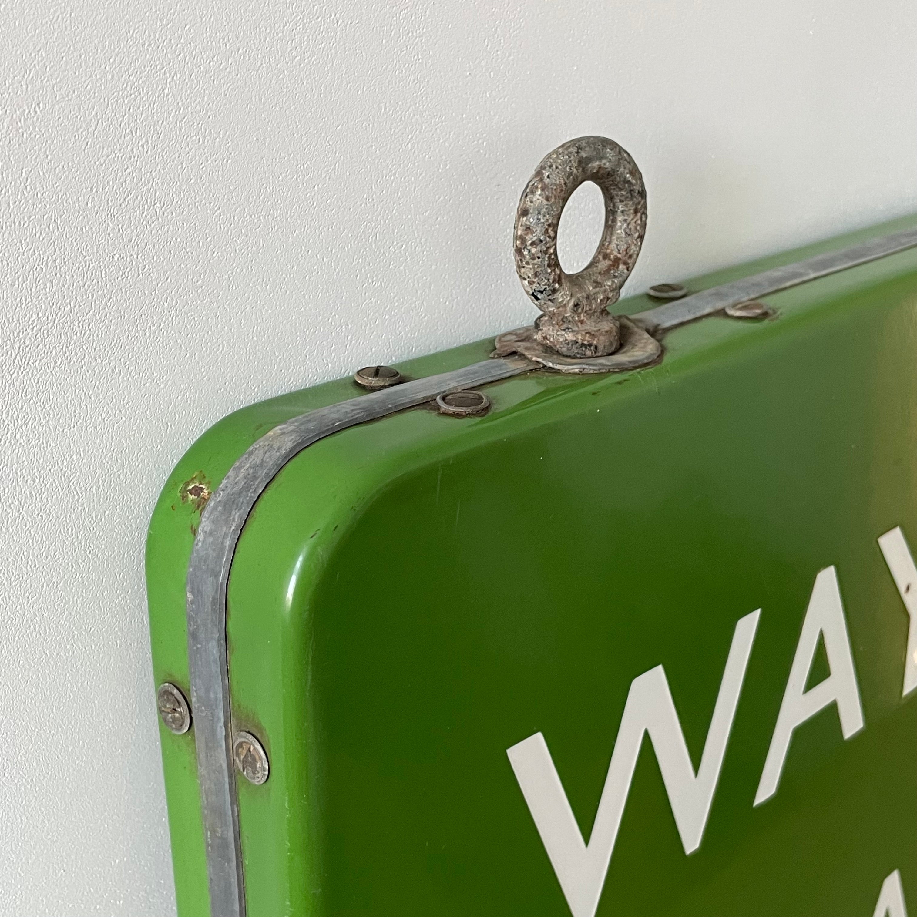 Vintage British Railway Enamel Sign – &quot;WAY OUT AND LADIES ROOM&quot;